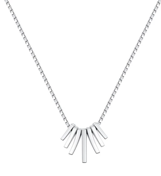 Sterling Silver Fan Necklace