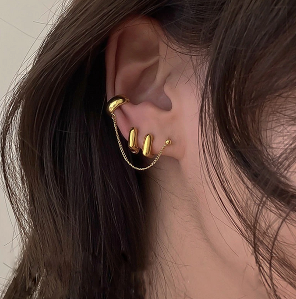 Geometric Huggie Earrings
