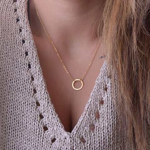Simple Circle Pendant Necklace from Embellish | London